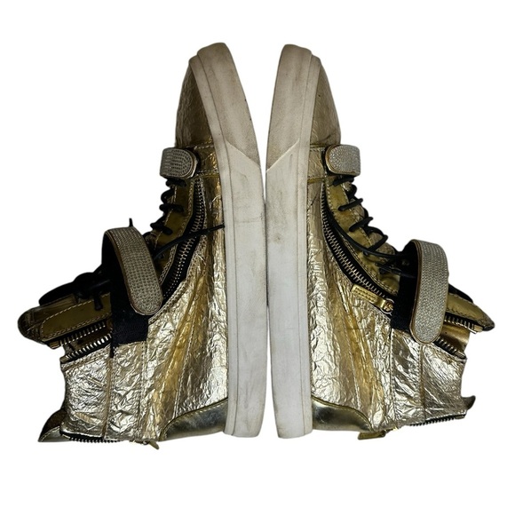 Giuseppe Zanotti gold Metallic Leather High-Top Sneakers ($1,090) main image 11